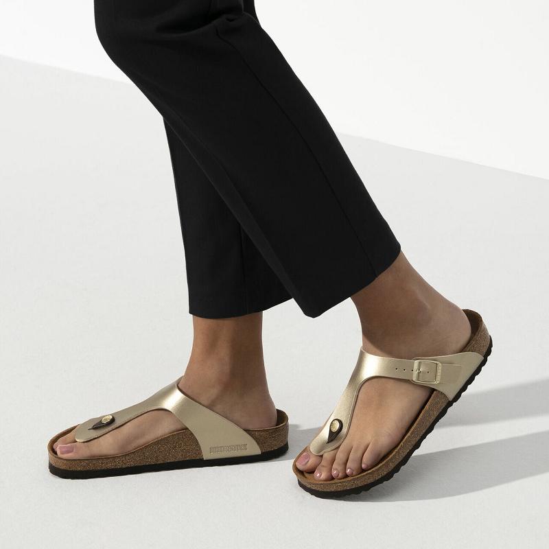 Birkenstock Birko-flor Gizeh Dame Guld | DK 41BEX